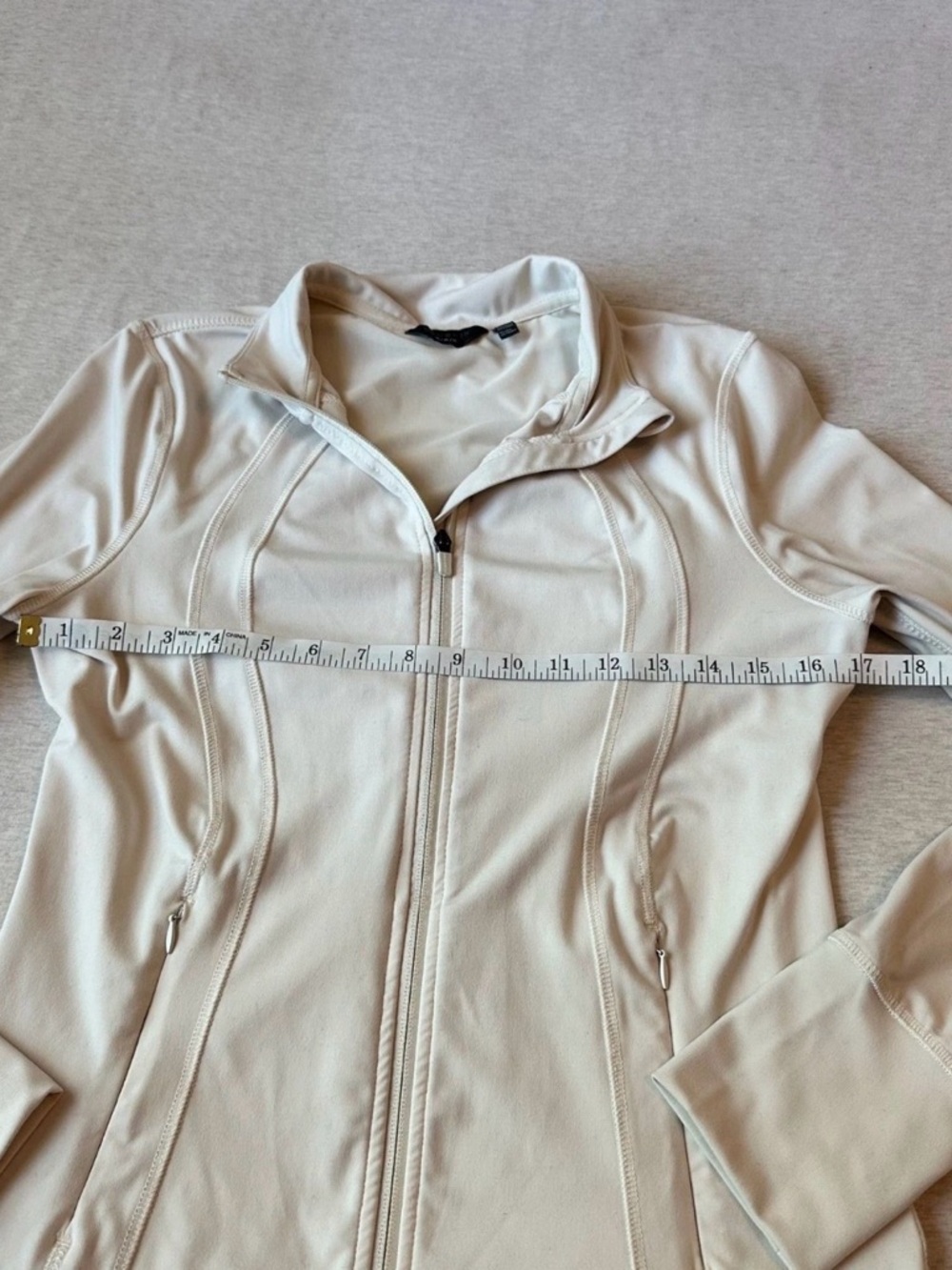 Danskin Off White Full-Zip Active Jacket - Picture 2 of 7